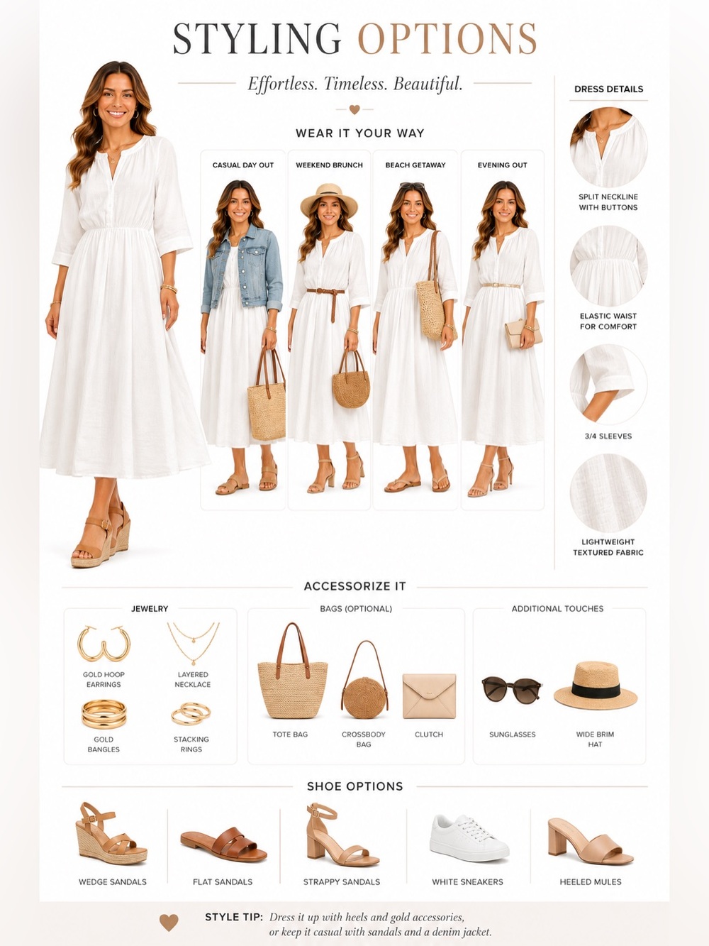 Jenni Kayne White Maxi Button-Front Midi Dress CT - Picture 2 of 7